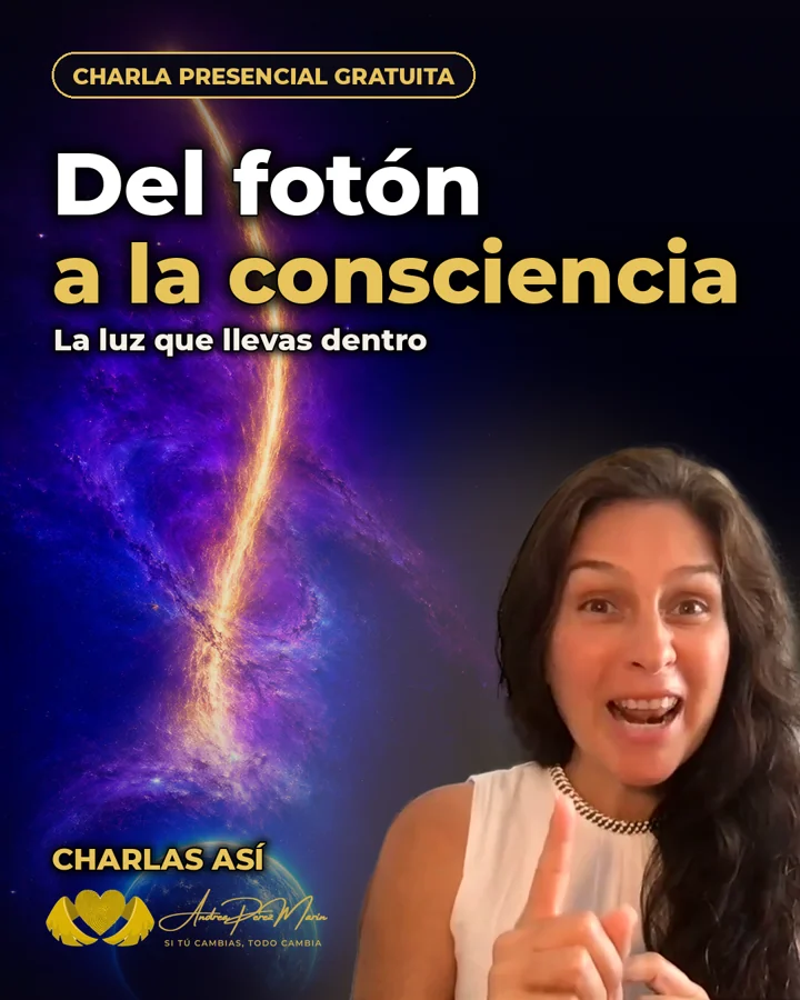 Cartel de la charla «Del fotón a la consciencia»
