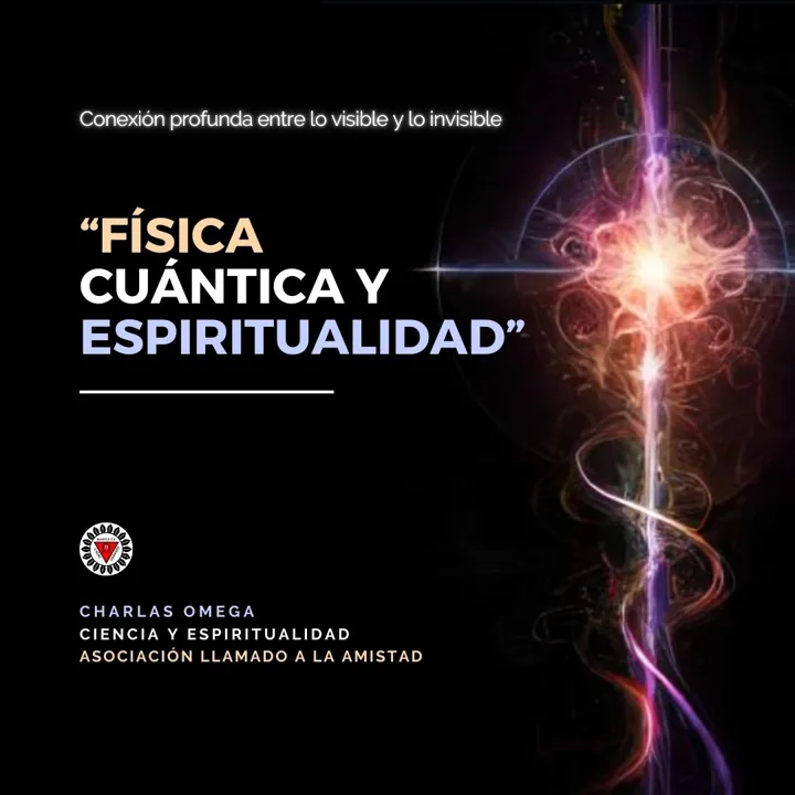 Cartel de la charla «Física cuántica y espiritualidad»