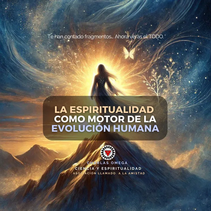 Cartel de la charla «La espiritualidad como motor de la evolución humana»