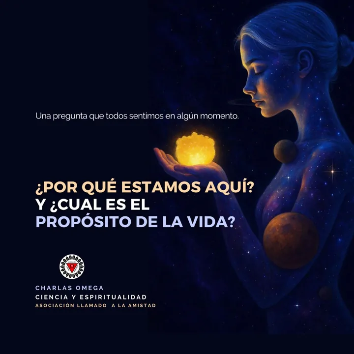 Cartel de la charla «¿Por qué estamos aquí? Y ¿cuál es nuestro propósito de vida?»