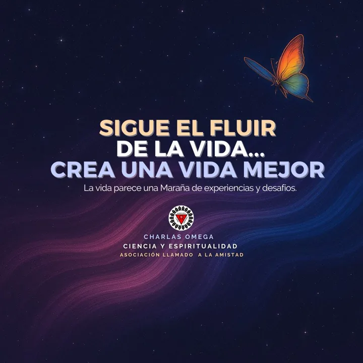 Cartel de la charla «Sigue el fluir de la vida y crea una vida mejor»